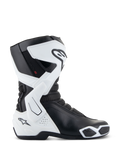 Alpinestars Stella SMX-6 V3 Drystar® laarzen, motorlaarzen voor dames, wit en zwart, zijaanzicht met waterdichte Drystar® technologie, TPU scheen- en enkelbescherming, mesh flexibiliteitszones en een ergonomisch sportief rijontwerp