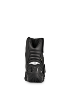 Alpinestars New Land GORE-TEX Boots, Road-Touring Motorcycle Boots, Black, rear view featuring padded accordion flex zones, reflective heel insert, and durable rubber outsole.