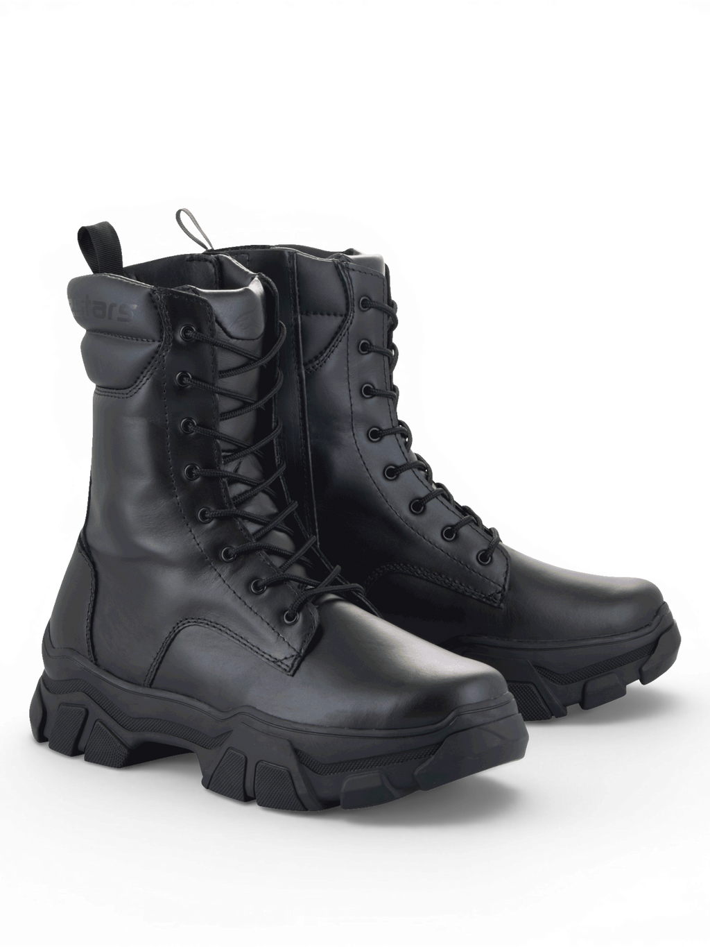 Alpinestars Ava laarzen voor dames, zwart volnerf leer, urban motorlaarzen met dikke zolen, CE-gecertificeerd.
