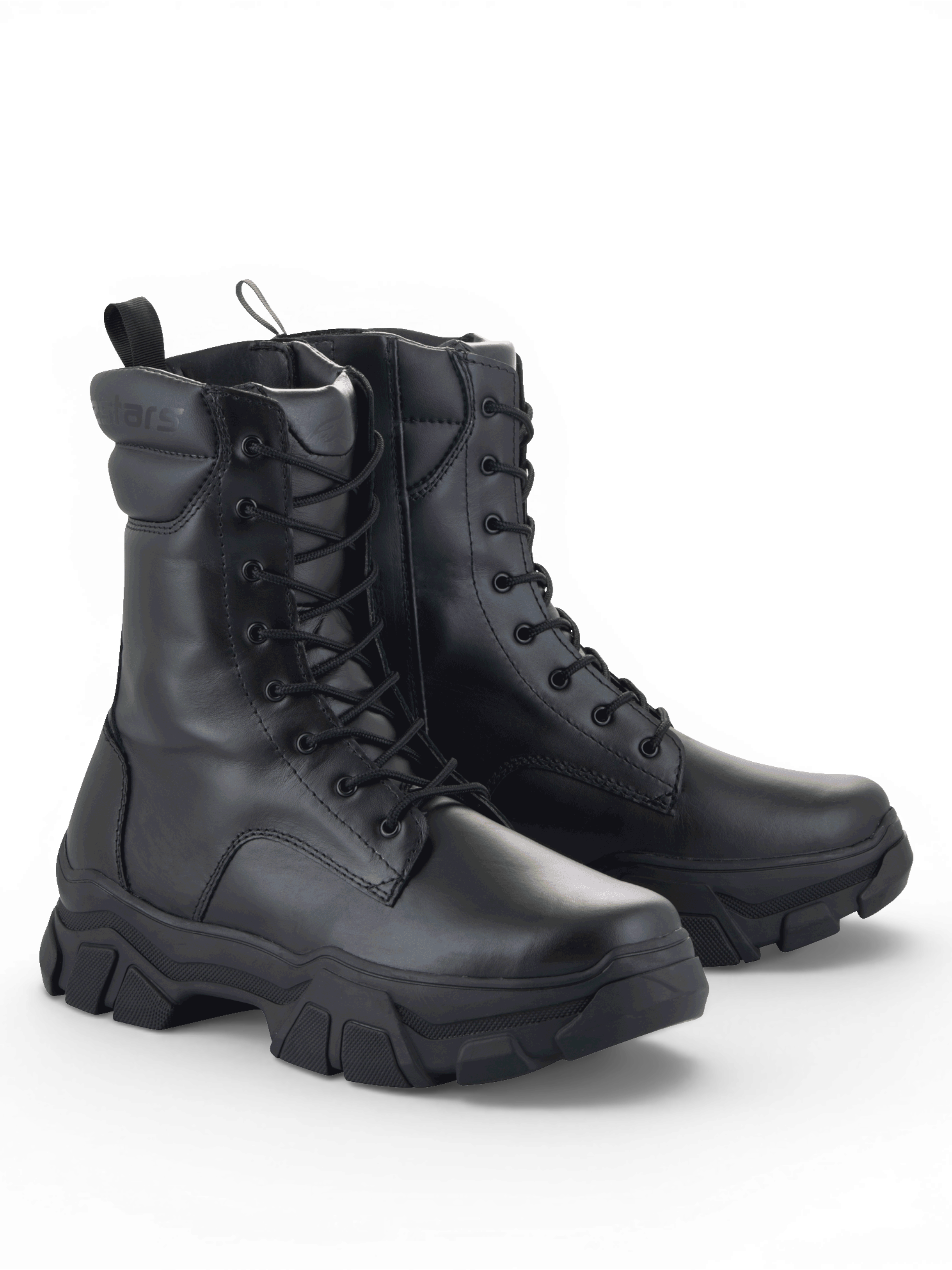 Alpinestars Ava laarzen voor dames, zwart volnerf leer, urban motorlaarzen met dikke zolen, CE-gecertificeerd.