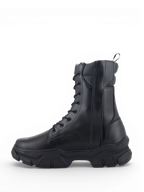 Alpinestars Ava dameslaarzen, zwarte leren urban motorlaarzen met een dikke verhoogde rubberen zool.