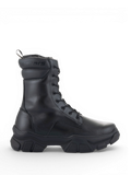 Alpinestars Ava damesmotorlaarzen, urban stijl in zwart leer met een robuuste verhoogde zool, CE-gecertificeerd.