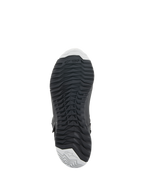 Alpinestars Stella RT-7 Touring Drystar® dameslaarzen, zwart, onderaanzicht van de duurzame rubberen buitenzool met een robuust noppenpatroon voor grip, TPF (Transversal Protection Frame) branding en lichtgrijze accenten bij de teen en hiel.