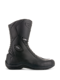 Alpinestars Andes V2 Drystar laarzen, zwarte touring motorlaarzen, hoog model, waterdichte leren constructie, harmonica-stretchpanelen aan de voor- en achterzijde, wit sterlogo en Drystar-branding, stevige zwarte zool, beschermende versterkte enkel en neus
