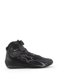 Alpinestars Celer Superair schoenen, motorschoenen, zwart en donkergrijs, zijprofiel met textielconstructie voor hoge luchtstroom, voorzien van een Rotor-sluitingssysteem en beschermende TPU-verstevigingen, gestroomlijnd sportief motorsportontwerp.