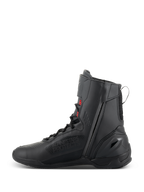 Alpinestars Superfaster schoenen, motorfietsschoenen, zwart, grijs en felrood, hoog model met ritssluiting aan de binnenzijde en snelvetersysteem, constructie van technische microvezel en Rideknit voor sportief weggebruik