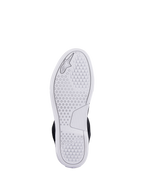 Alpinestars Chrome Shoes, white advanced urban sole view, featuring a hexagonal traction pattern and embossed Alpinestars logo, casual motorcycle riding footwear