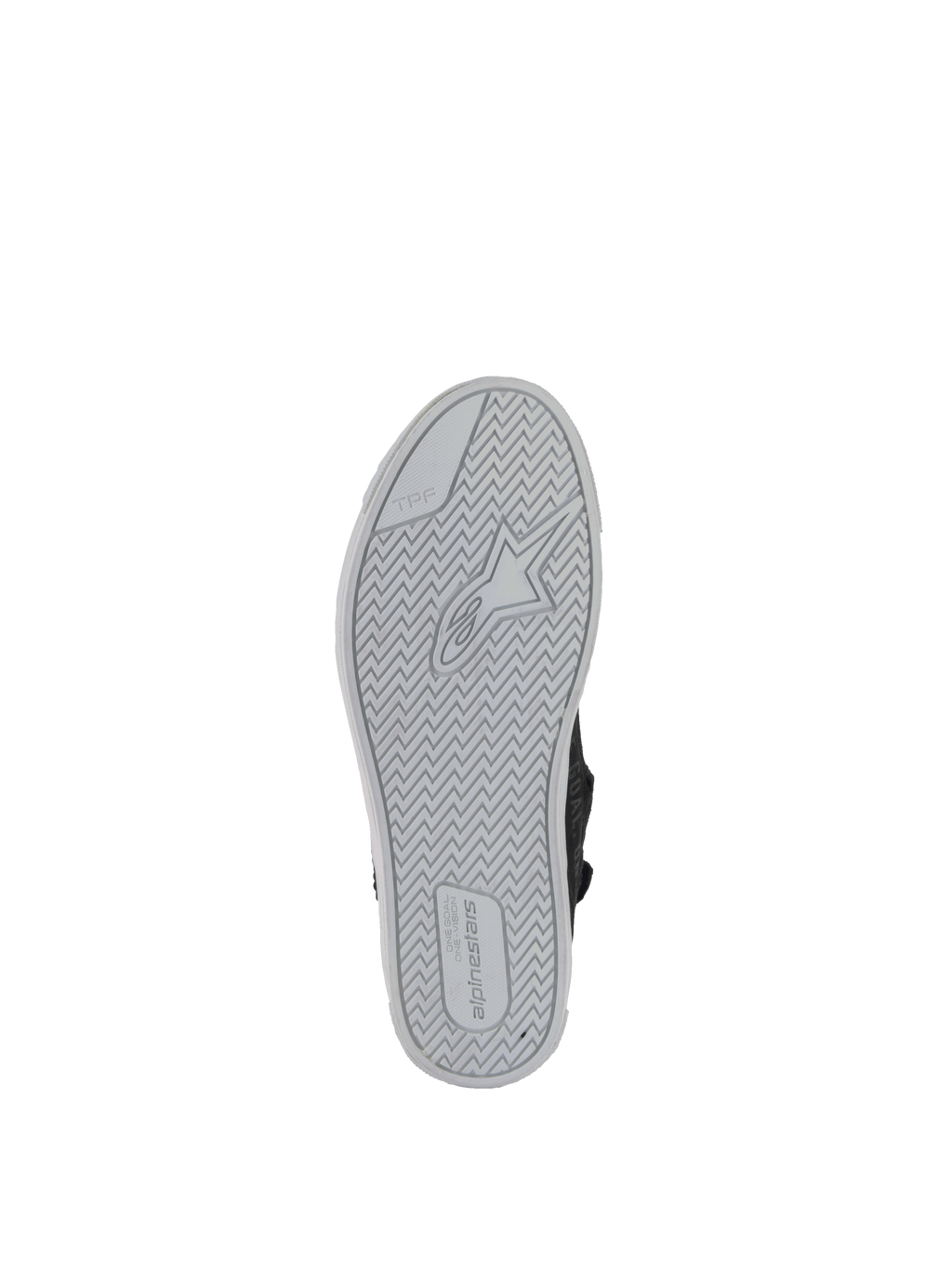 Alpinestars Stella Stated Podium damesmotorlaarzen, zwart met een lichtgrijze gevulkaniseerde rubberen zool.