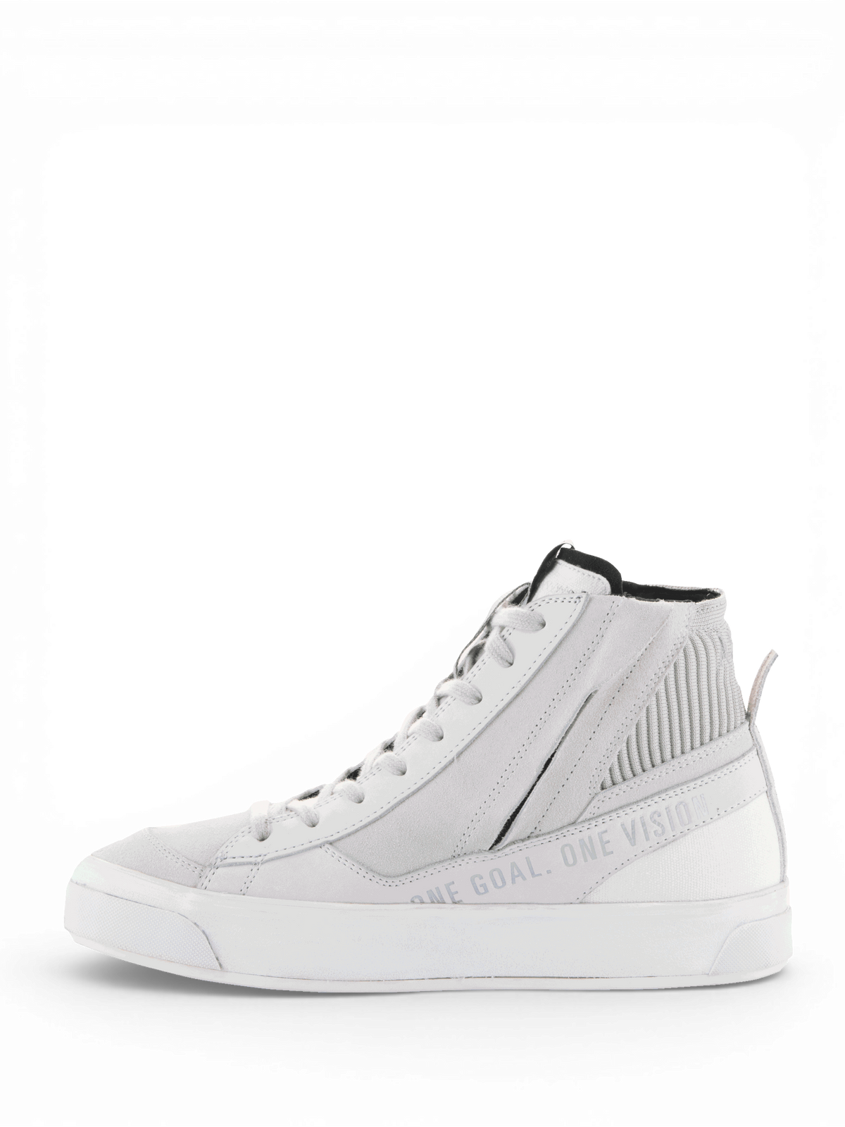 Alpinestars Stella Stated Podium schoenen, urban motorlaarzen voor dames, wit en grijs, lederen constructie met zijrits en gevulkaniseerde zool.