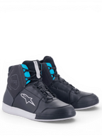 Alpinestars Chrome Drystar® schoenen, waterdichte dames motorlaarzen in zwart en turquoise leer en suède.