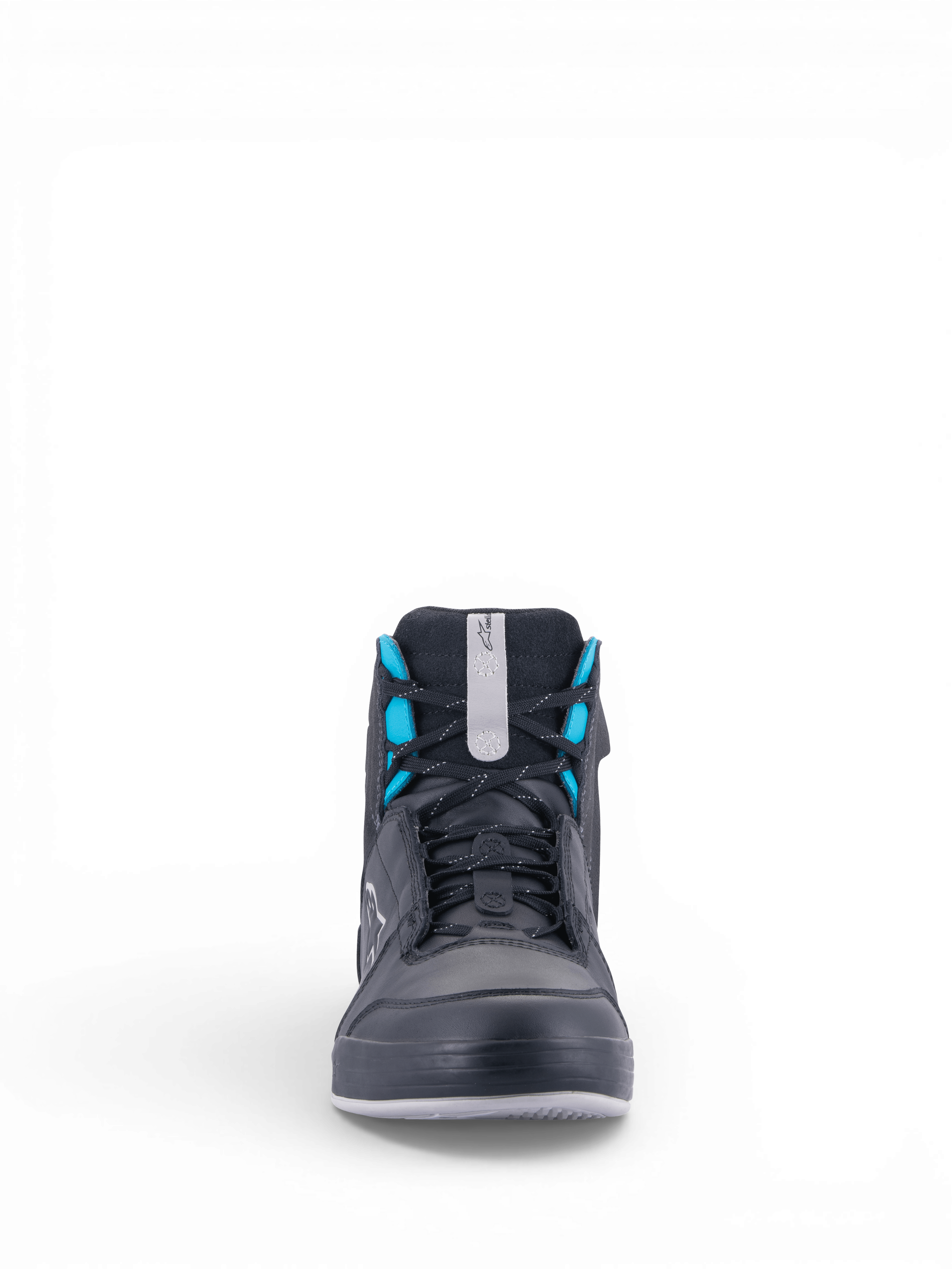 Alpinestars Chrome Drystar® schoenen, waterdichte dames urban motorlaarzen, zwart en turquoise.