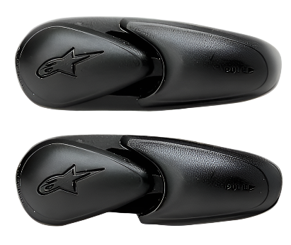 Alpinestars Super SMX 3 Slider, paar vervangende toesliders voor motorlaarzen, zwart, matte afwerking met Alpinestars-sterlogo in reliëf, reserveonderdeel voor SMX-3 schoeisel
