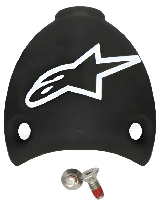 Alpinestars SMX Plus vervangbare hielkap, reserveonderdeel voor motorlaarzen, zwart en wit, voorzien van wit Astars-logo en twee montageschroeven, duurzame kunststof constructie voor onderhoud van de laars