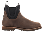 Alpinestars Turnstone Shoes, Chocolate Brown Leather Chelsea Boots, Urban Motorcycle Footwear, Black Elastic Side Panels, Rugged Tread Sole, Classic Silhouette