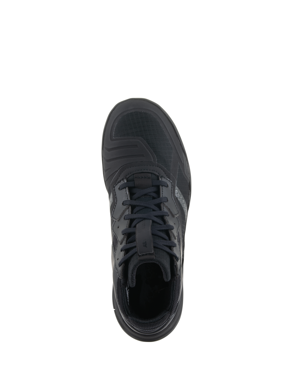 Alpinestars Speedflight schoenen, Black Black, bovenaanzicht, met prestatiegerichte ripstop bovenkant en geïntegreerd schakelpaneel, zwarte veters en een strak urban motorontwerp