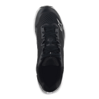 Alpinestars Meta Road V2 schoenen, sportswear schoenen, zwart en wit, bovenaanzicht met ademend synthetisch mesh-bovenwerk, zwarte veters en wit Astars-logo, ontworpen voor dagelijks comfort en race-team werkkleding.
