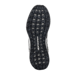 Alpinestars Meta Road V2 schoenen, onderaanzicht van de buitenzool, zwart en grijs camouflage-stijl noppenprofiel, wit Alpinestars-woordmerklogo, duurzame rubberen zool voor grip op verschillende terreinen