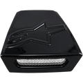 Alpinestars Supertech M10/M8 helm achterventilatieframe, helmaccessoire, glanzend zwart, reliëf sterlogo op de bovenzijde, zilveren gaasrooster, trapeziumvormig ventilatie-onderdeel voor off-road helmen