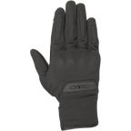 Alpinestars Stella C1 Windstopper V2 handschoenen, urban motorhandschoenen voor dames, zwart, bovenaanzicht, met subtiele geïntegreerde knokkelbescherming, logo in reliëf op de manchet en winddicht GORE-TEX Windstopper-textiel
