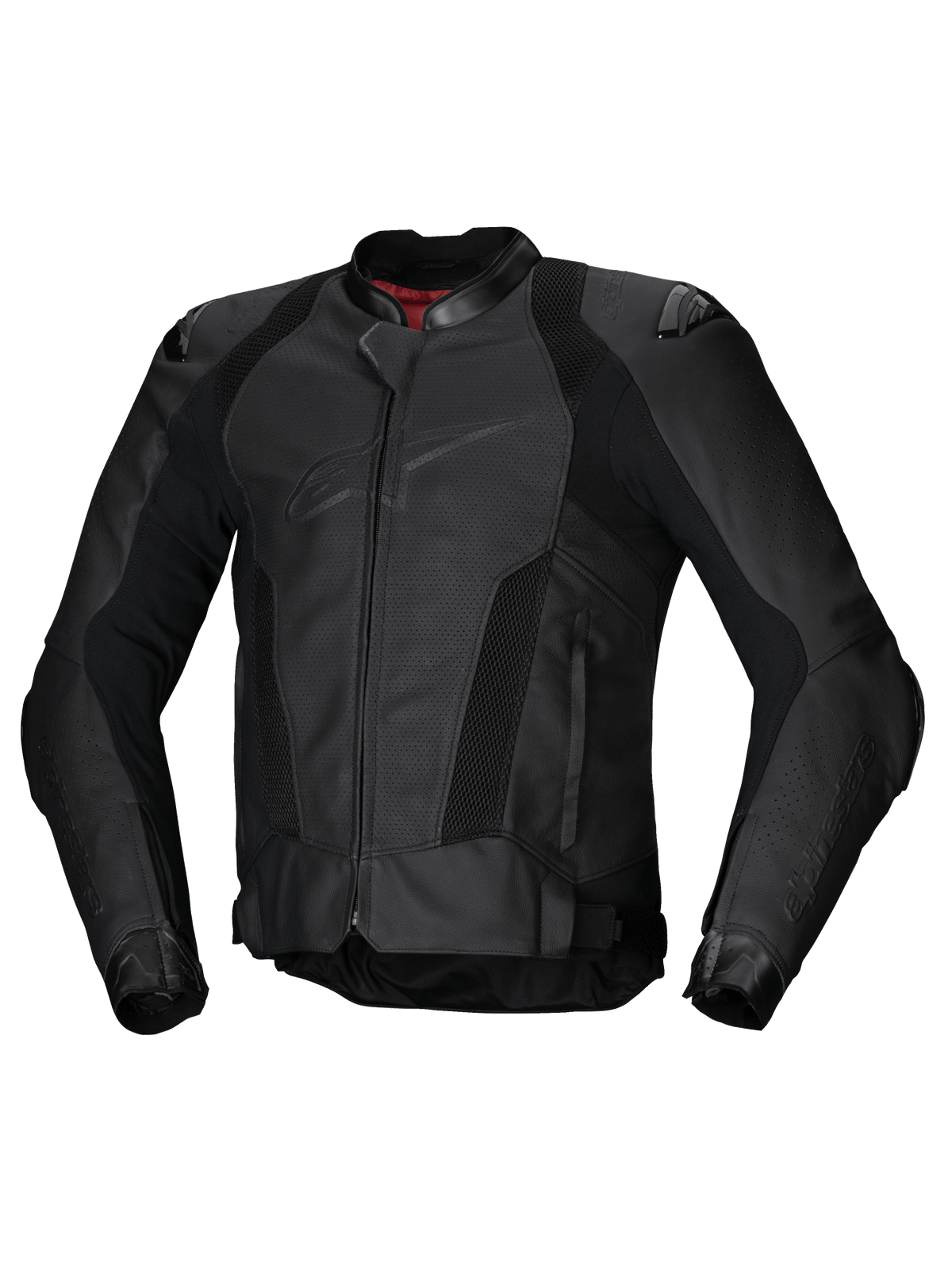 Alpinestars Missile V3 Airflow leren jas, heren motorjas voor race- en sportgebruik, zwart, geperforeerd rundleer, CE-gecertificeerd en Tech-Air compatibel