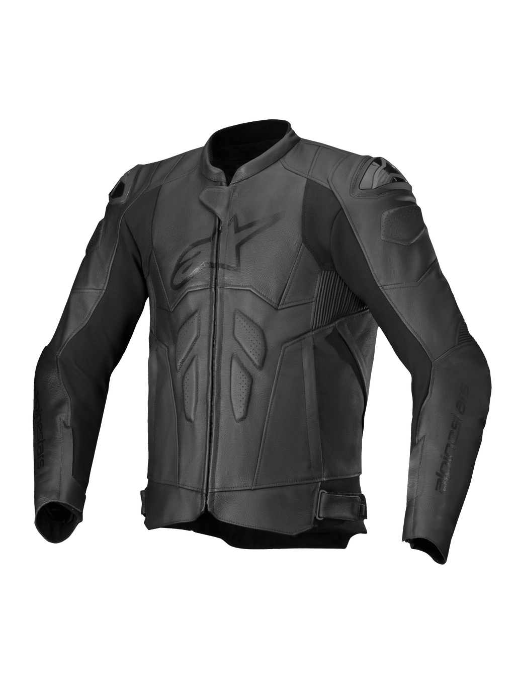 Alpinestars Dusk leren jas, zwarte runderleren motorjas met DFS-schoudersliders, Tech-Air® Ready en CE-gecertificeerd.