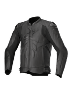 Alpinestars Dusk leren jas, zwarte runderleren motorjas met DFS-schoudersliders, Tech-Air® Ready en CE-gecertificeerd.