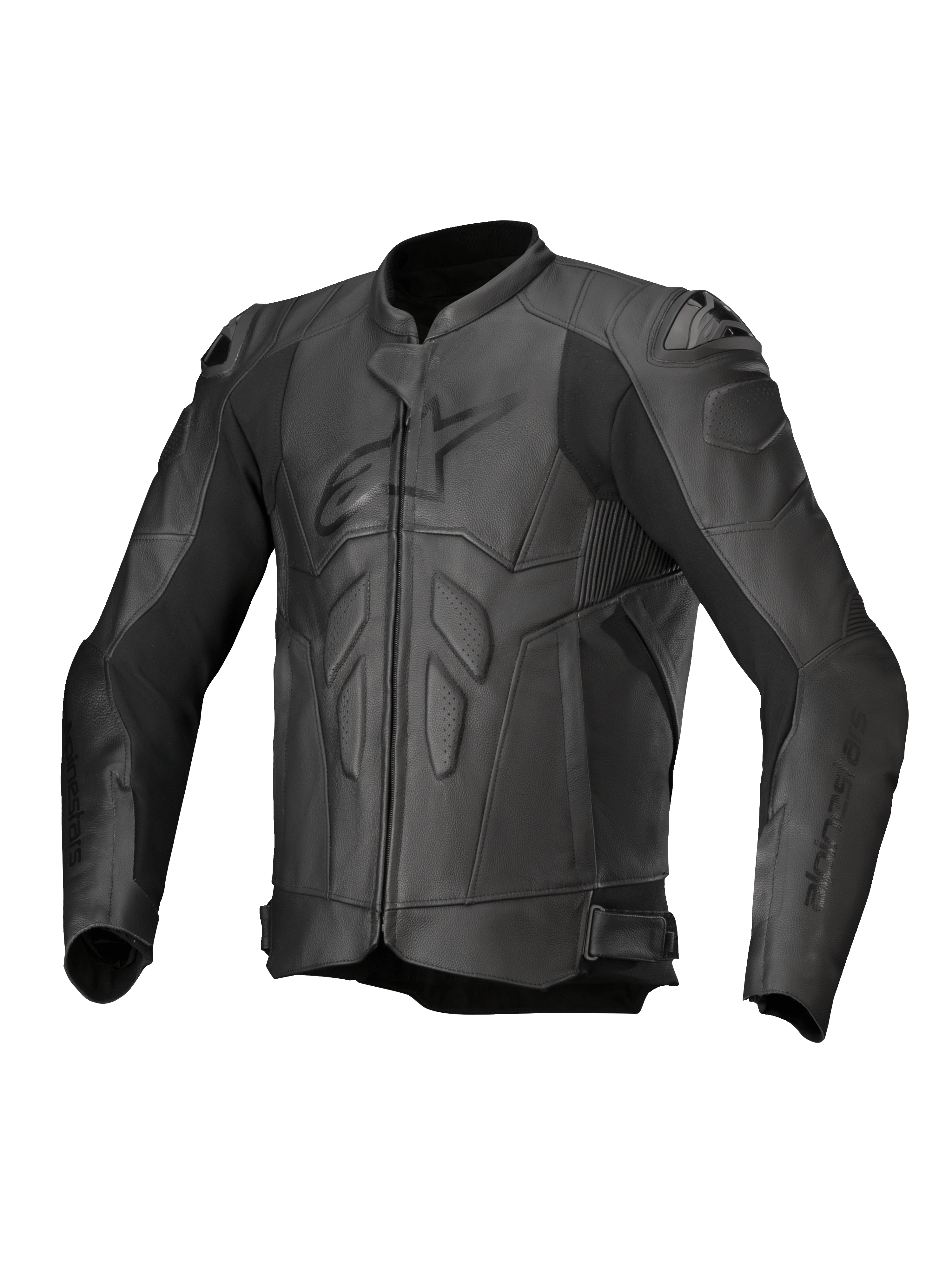 Alpinestars Dusk leren jas, zwarte runderleren motorjas met DFS-schoudersliders, Tech-Air® Ready en CE-gecertificeerd.