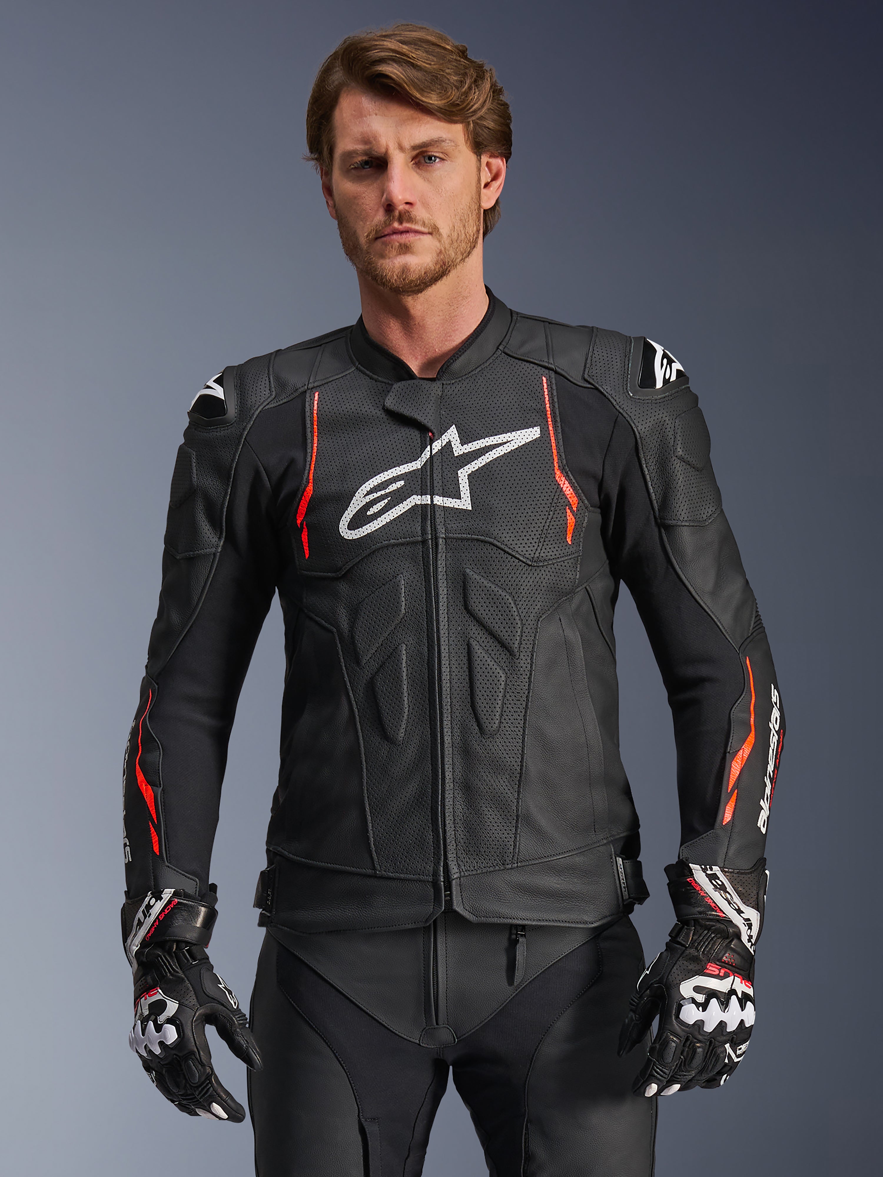 Alpinestars MISSILE v2 サイズ52 Missile V2 1-Piece Ignition Leather Suit - BLACK RACING One