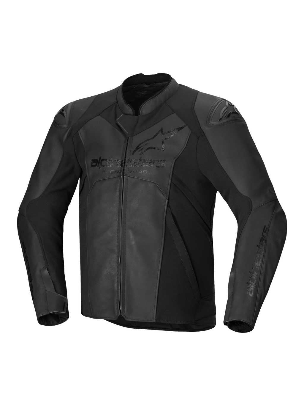 Alpinestars Faster V3 Leren Jas, heren motorjas, zwart, CE-gecertificeerd, premium lederen constructie met stretchpanelen