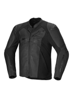 Alpinestars Faster V3 Leren Jas, heren motorjas, zwart, CE-gecertificeerd, premium lederen constructie met stretchpanelen