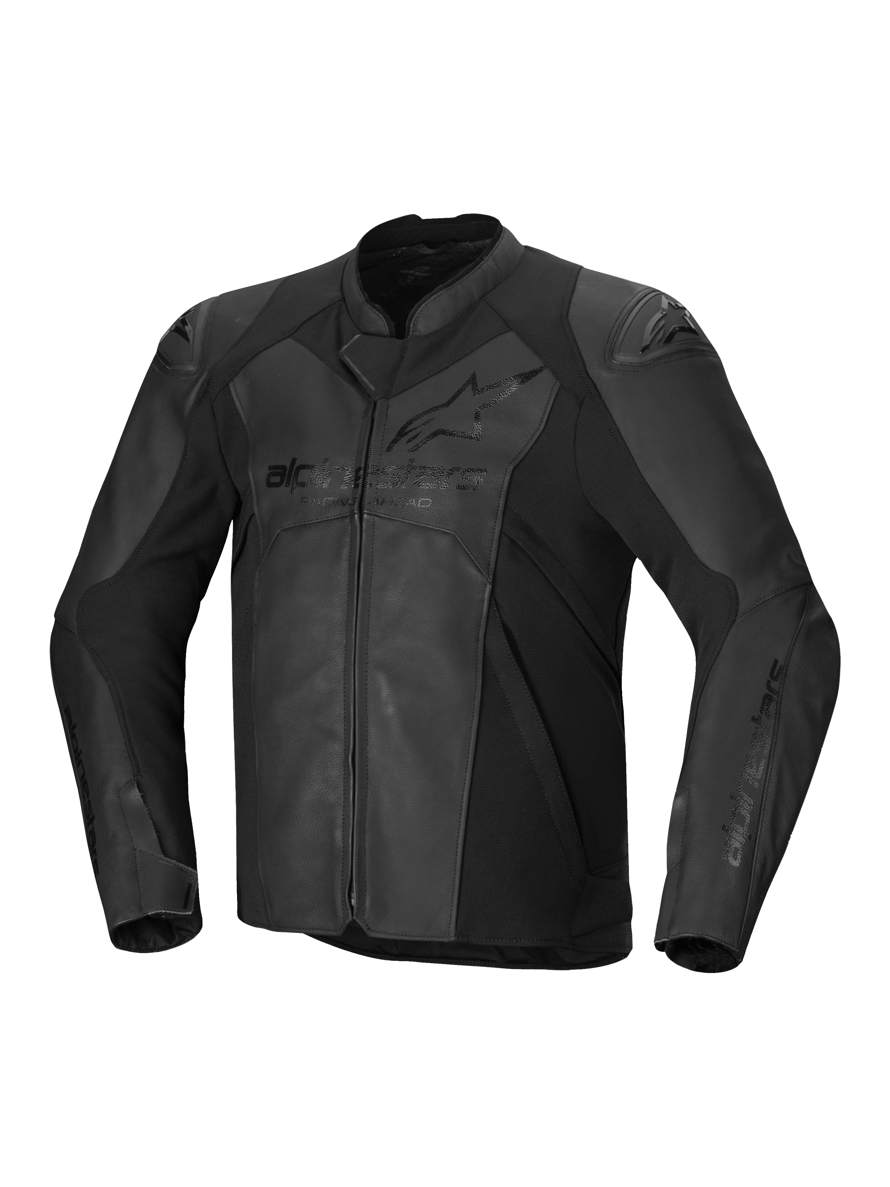 Alpinestars Faster V3 Leren Jas, heren motorjas, zwart, CE-gecertificeerd, premium lederen constructie met stretchpanelen