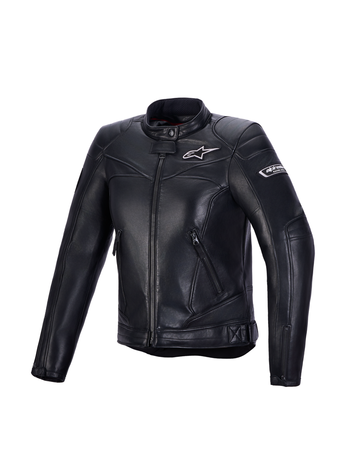 Alpinestars Revea Women Leather Jacket, Black, CE certified motorcycle jacket with premium bovine leather construction and heritage styling