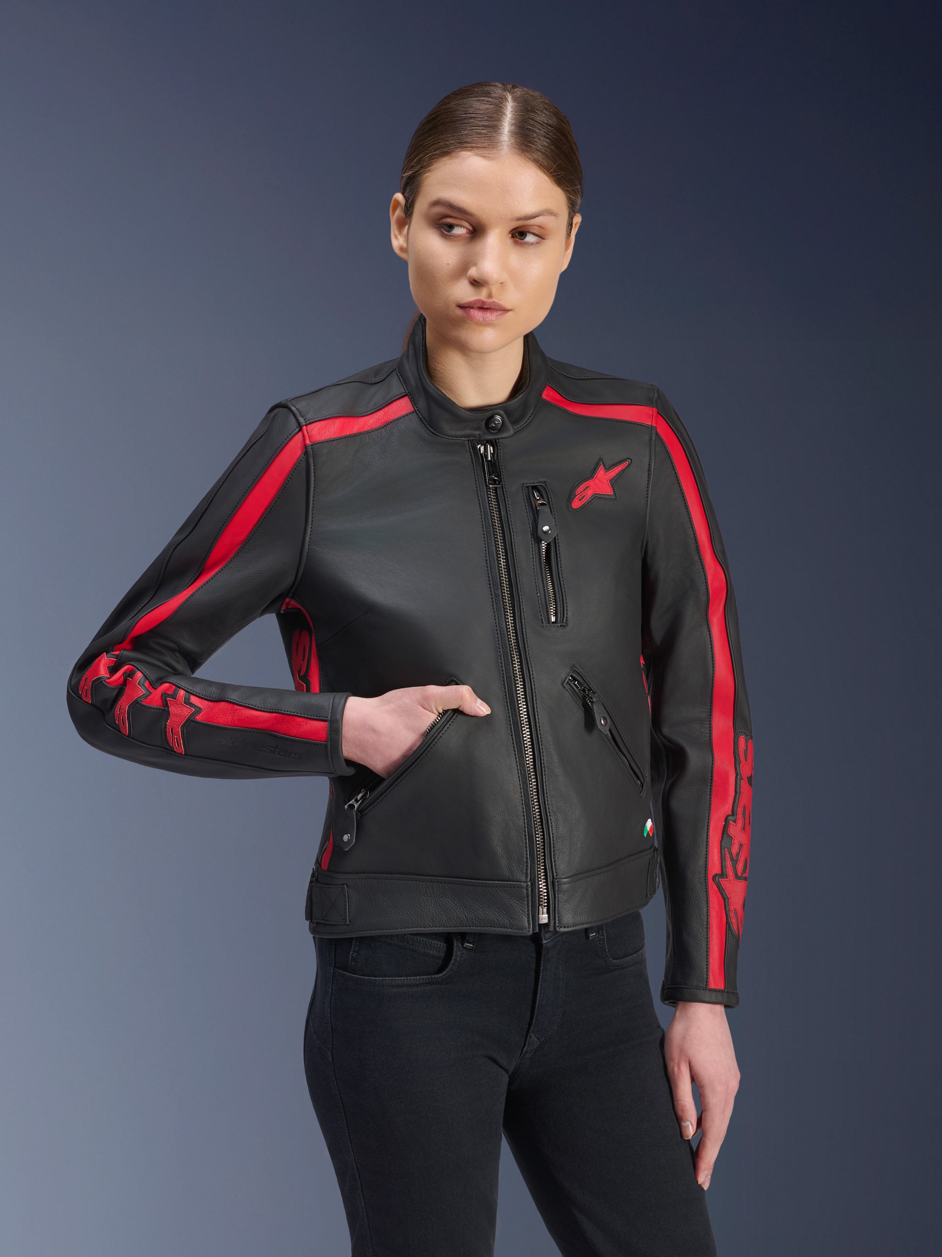 Stella Dyno - Red Motorcycle Jacket | Alpinestars®