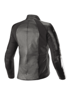 Alpinestars Stella Vika V2 Leren Damesjas, zwart, achteraanzicht, vervaardigd uit volnerfleer met aramide stretchpanelen voor een getailleerde vrouwelijke pasvorm, stedelijke motorkleding.