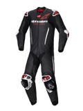 Alpinestars GP-R7 heren motorracepak, zwart en fluo rood, 1,3 mm runderleer, Tech-Air ready, CE AAA-gecertificeerd
