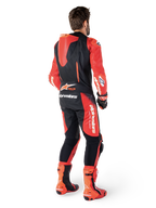 Alpinestars GP-R7 Leather Suit, 1 Piece Motorcycle Racing Suit, Black and Mid Red, aerodynamic hump