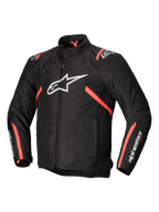 Alpinestars T-SPS V2 Waterdichte Jas, heren motorjas van textiel, zwart met witte en rode fluo accenten, CE-gecertificeerd met Tech-Air®-voorbereiding