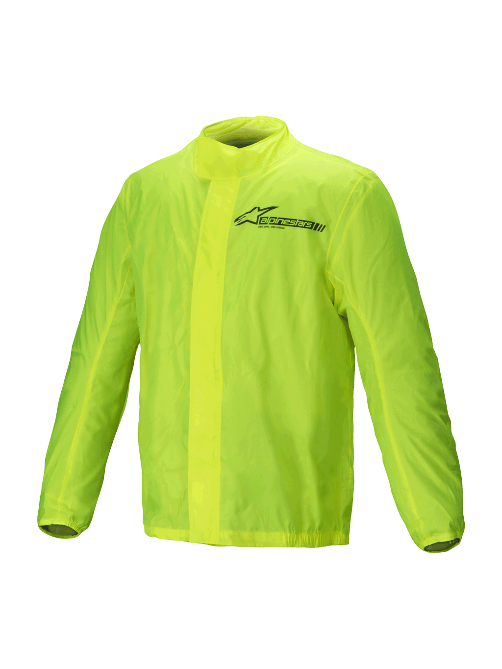 Alpinestars Hurricane Rain V2 Jas, waterdichte motorregenjas, geel fluo, lichtgewicht opvouwbaar design met reflecterende Alpinestars-logo's