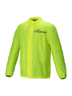 Alpinestars Hurricane Rain V2 Jas, waterdichte motorregenjas, geel fluo, lichtgewicht opvouwbaar design met reflecterende Alpinestars-logo's