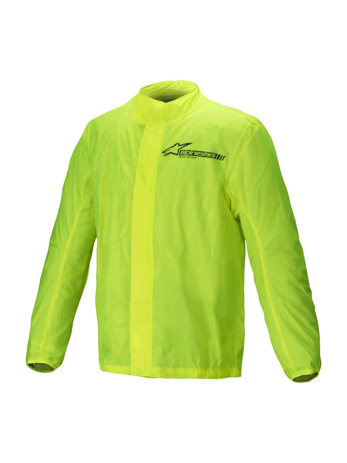 Alpinestars Hurricane Rain V2 Jas, waterdichte motorregenjas, geel fluo, lichtgewicht opvouwbaar design met reflecterende Alpinestars-logo's