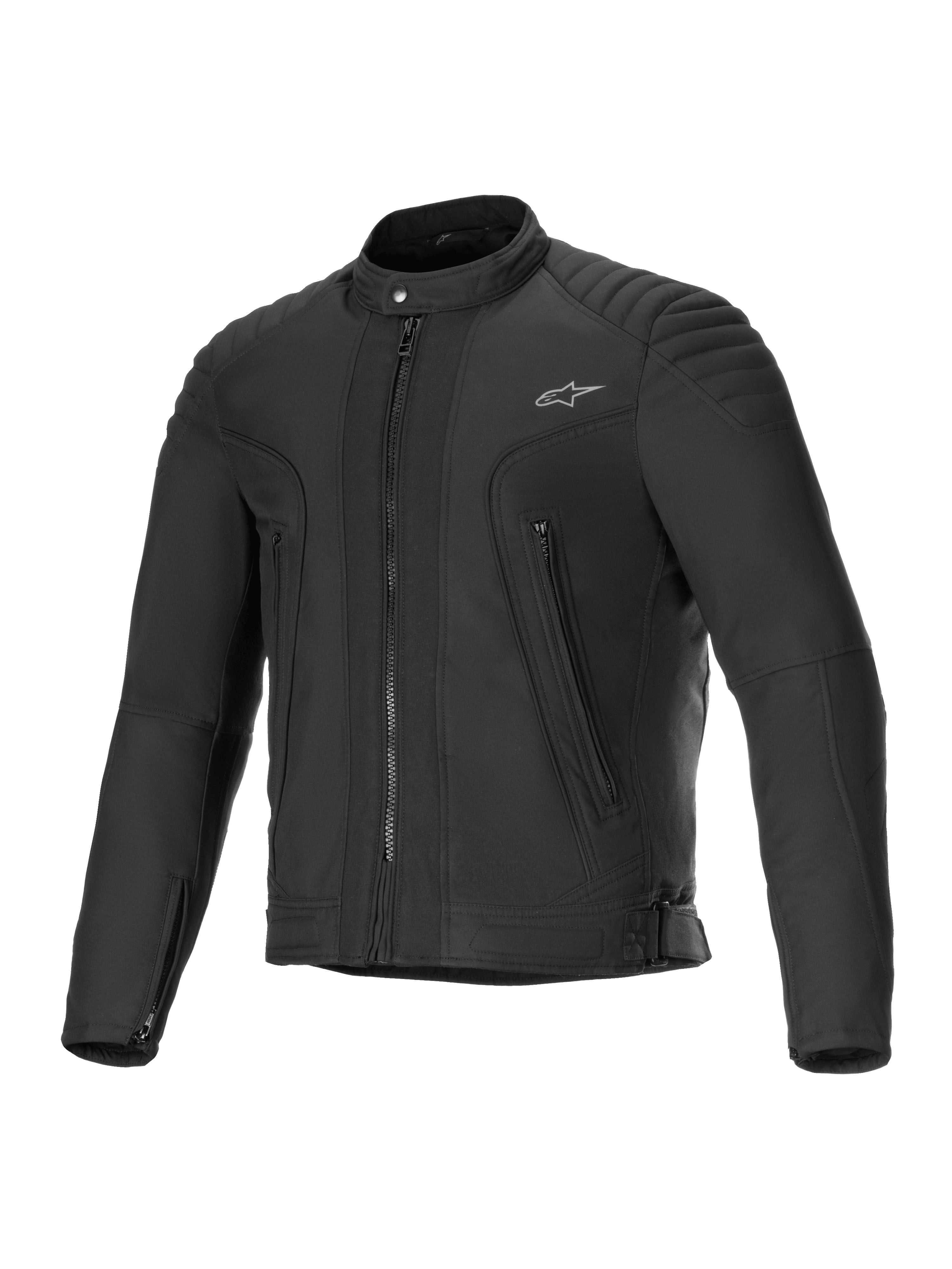 Alpinestars Clayton Waterafstotende Jas, zwarte urban motorjas voor heren, waterafstotende poly stof, gewatteerde schouderdetails en voorzakken met rits