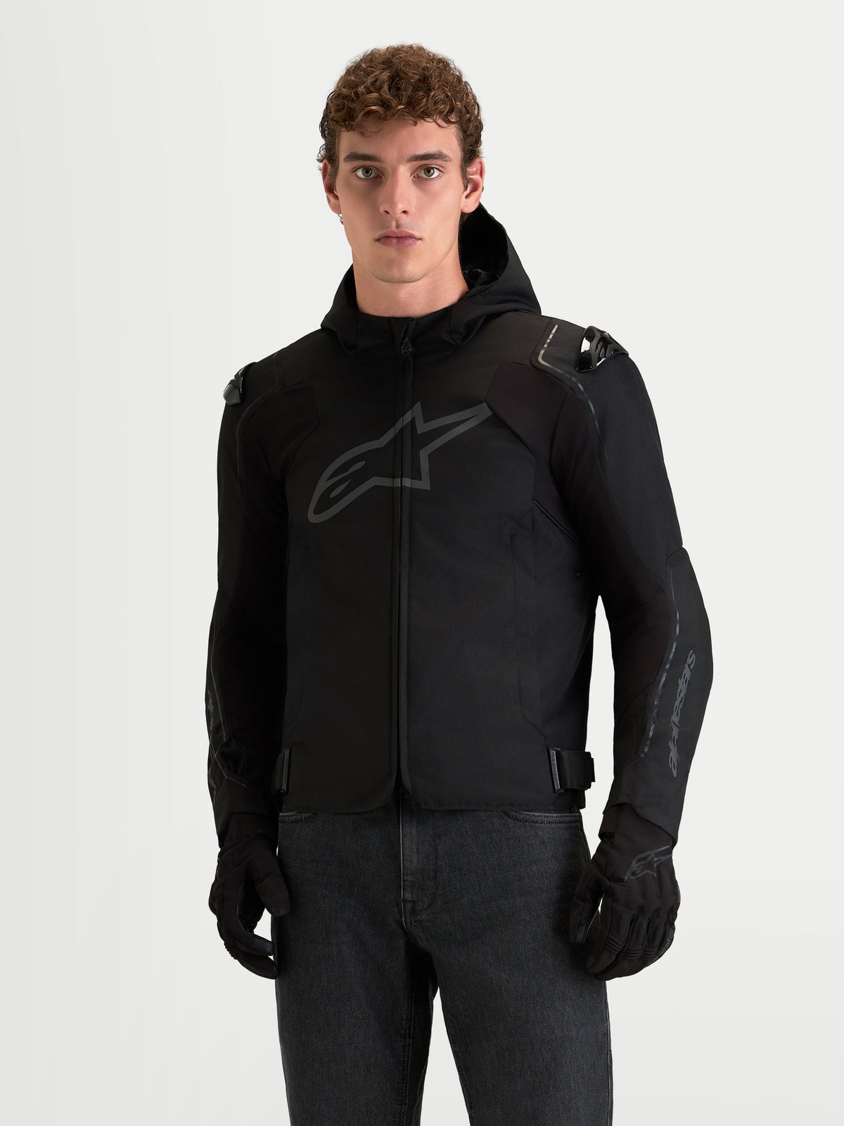 Alpinestars Zaca V 2 Waterproof Jas, heren motorjas voor sportief rijden, zwart, met capuchon en geïntegreerde DFS-schouderbescherming