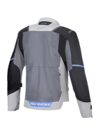 Alpinestars ST-2 Air Jas, motor touring jas, achterkant met ademende mesh-panelen, ijsgrijs, donkergrijs en zwart, CE Level AA-gecertificeerd, Tech-Air-ready