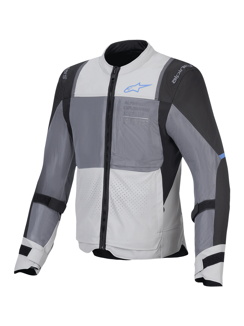 Alpinestars ST-2 Air Jas, heren motor touringjas, ijsgrijs, donkergrijs en zwart, CE Level AA-gecertificeerd met ventilatiepanelen van mesh en Nucleon Flex Plus-beschermers