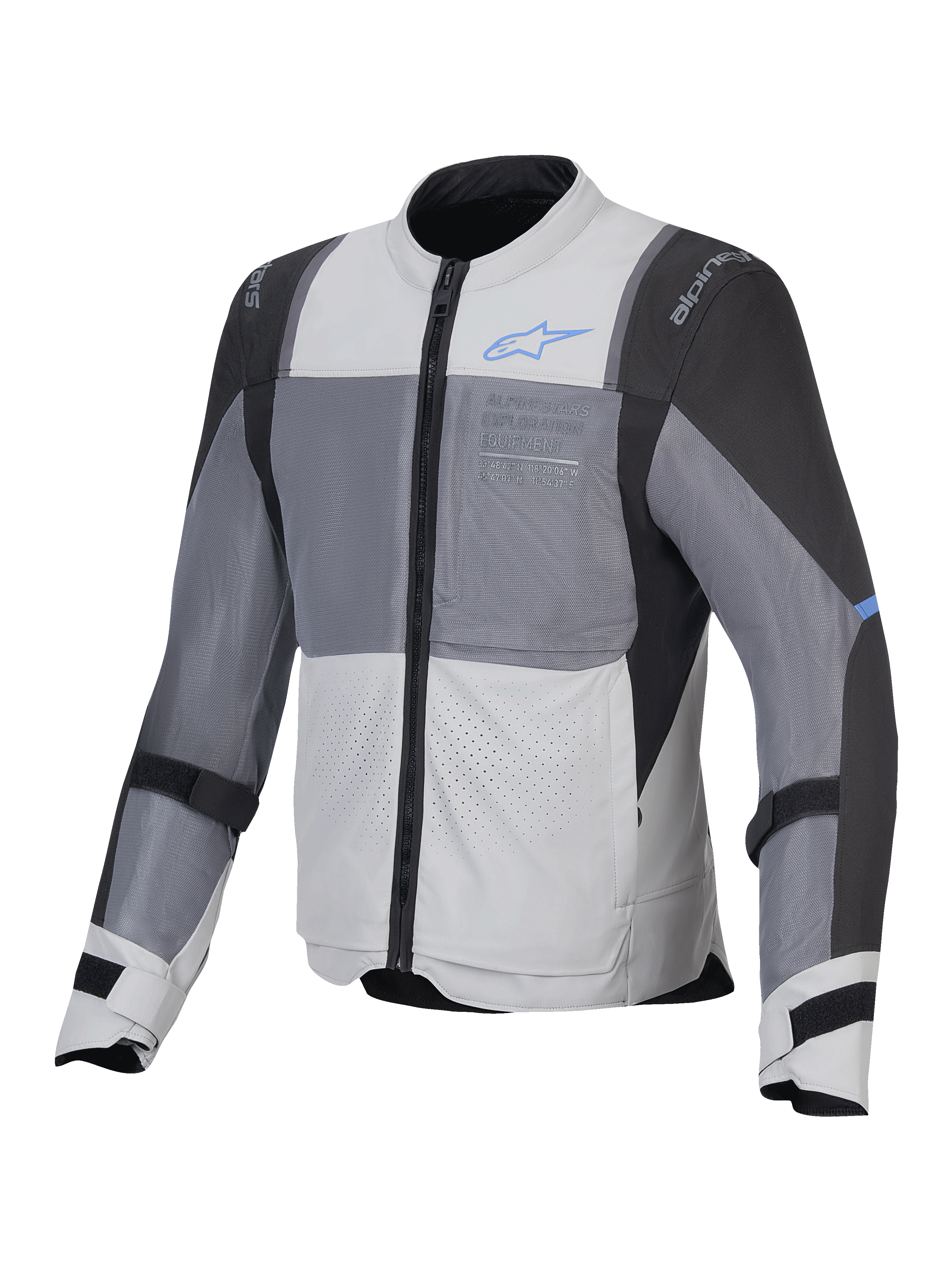 Alpinestars ST-2 Air Jas, heren motor touringjas, ijsgrijs, donkergrijs en zwart, CE Level AA-gecertificeerd met ventilatiepanelen van mesh en Nucleon Flex Plus-beschermers