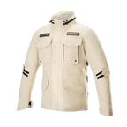 Alpinestars MO.ST.EQ Field Waterproof Primaloft Jacket, Sand Military, urban motorjas met vier zakken met klep aan de voorzijde, hoge kraag en zwarte verstelbare banden op de mouwen, eigentijds streetwear-ontwerp met waterdichte ripstop-constructie