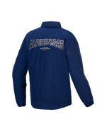 Alpinestars Revved Water Resistant Jacket, men's urban motorcycle jacket, Blue, back view showing dynamic 3D embroidery branding, CE certified water-resistant satin construction