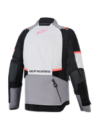 Alpinestars Stella Andes V4 Drystar adventure-jas voor dames in grijs en zwart, achteraanzicht met achtervak.