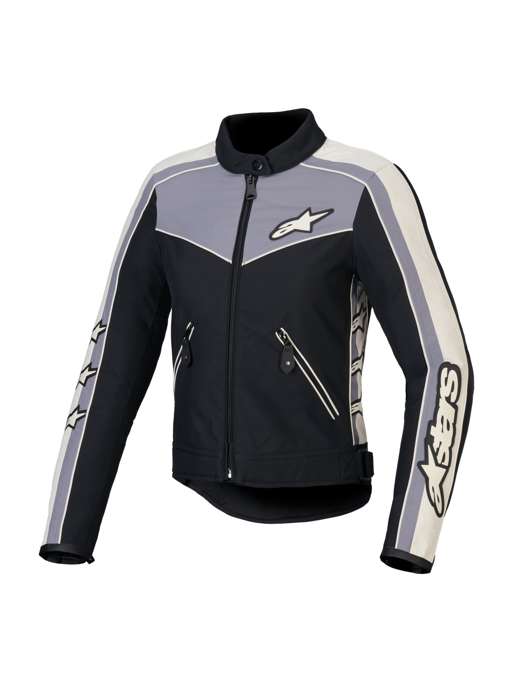 Alpinestars Stella T-Dyno Waterafstotend jas, dames motorjas, zwart, donkergrijs en ecru, waterafstotende constructie en CE-gecertificeerd