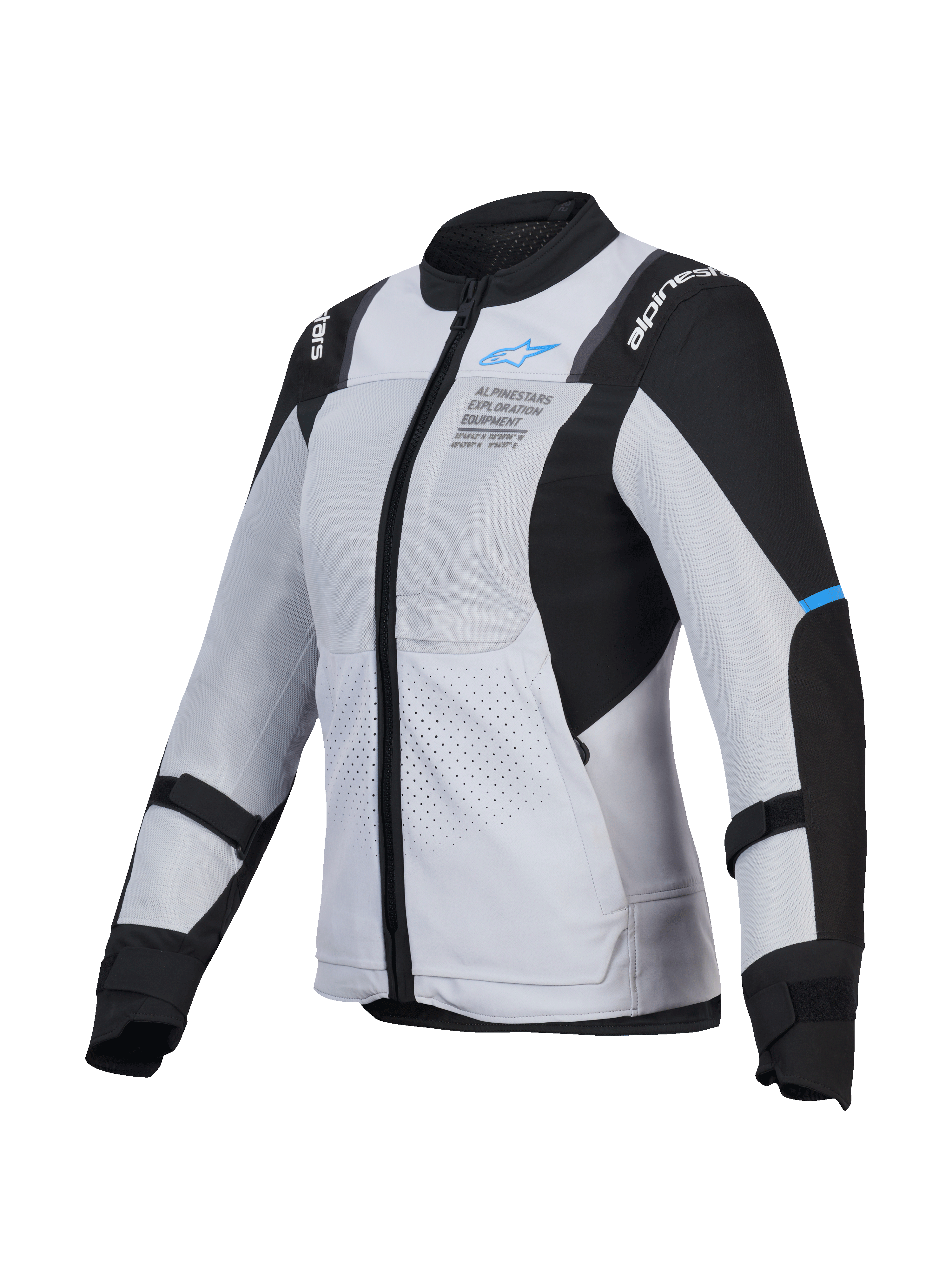Alpinestars Stella ST-2 Air Jas, dames motorjas, ijsgrijs en zwart, CE-gecertificeerd, met grote meshpanelen voor ventilatie